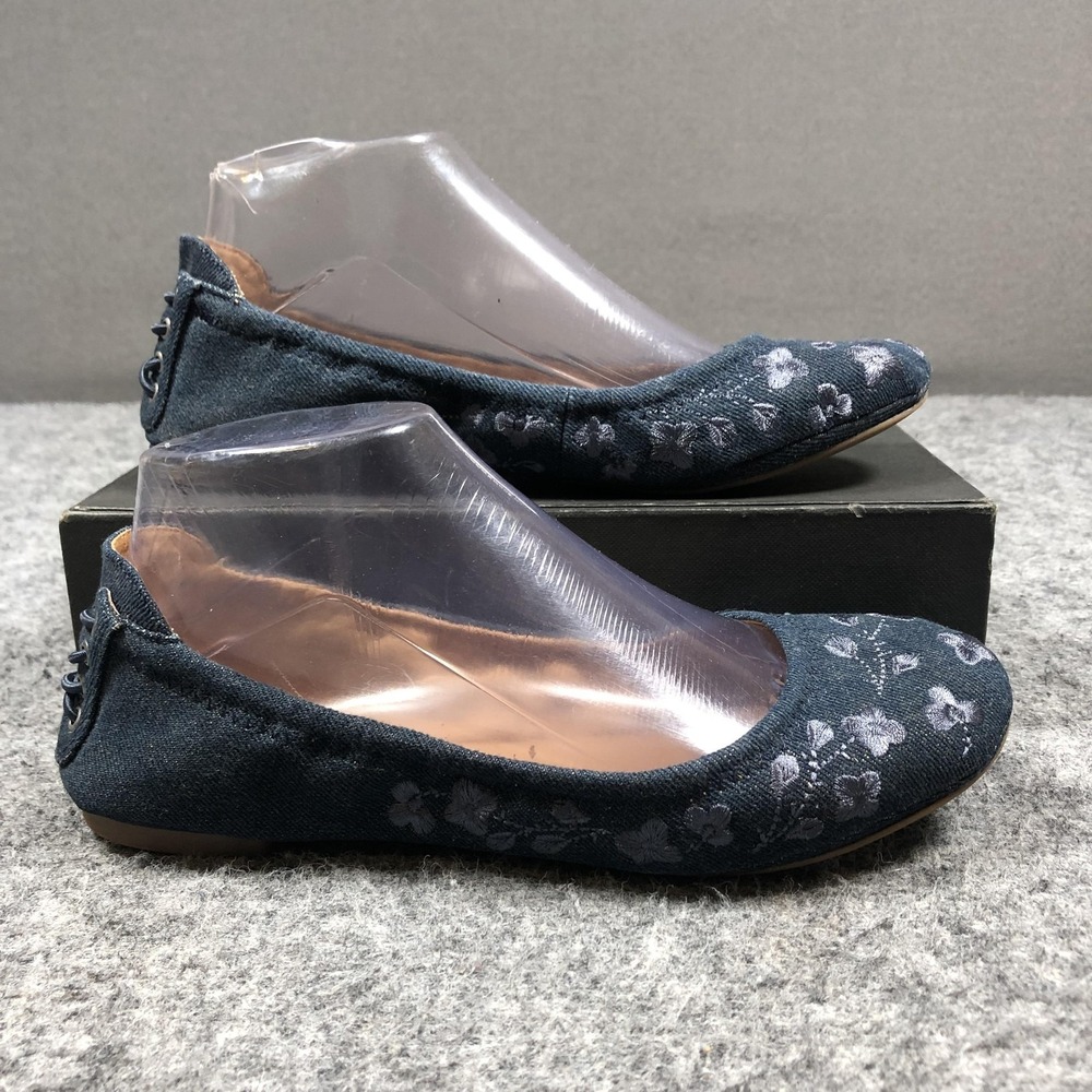 Lucky Brand Shoes Womens Size 7 Blue Denim Floral Slip On Ballet Flats LP-ECHO2 - Picture 2 of 16